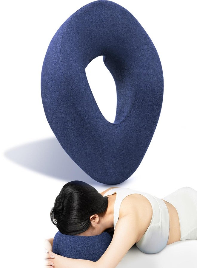 KONOVOLY Face Down Pillow Massage Headrest for Bed, Face Down Pillow After Eye Surgery BBL Post Eye Surgery Recovery, Comfortable Support Equipment for Sleeping & Pain Relief Navy Blue - Image 1