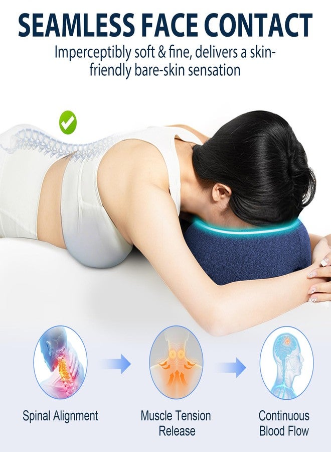 KONOVOLY Face Down Pillow Massage Headrest for Bed, Face Down Pillow After Eye Surgery BBL Post Eye Surgery Recovery, Comfortable Support Equipment for Sleeping & Pain Relief Navy Blue - Image 2