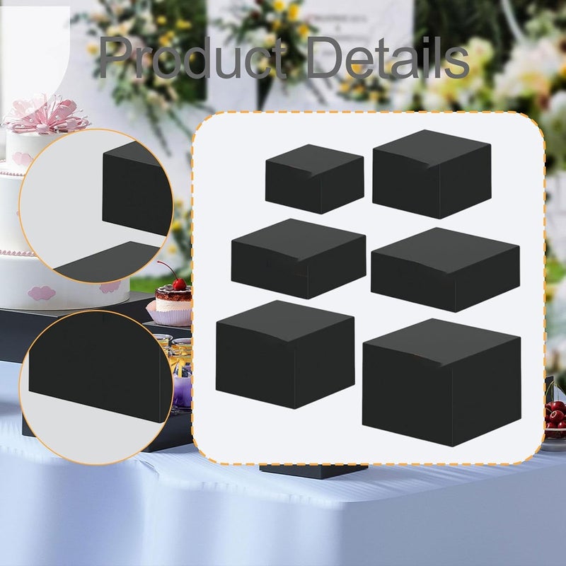 6-Piece Buffet Riser Acrylic Food Display Stand Multifunctional Decorative Hollow Base for Family Celebrations Presentation, 5 to 8 inch - Image 2