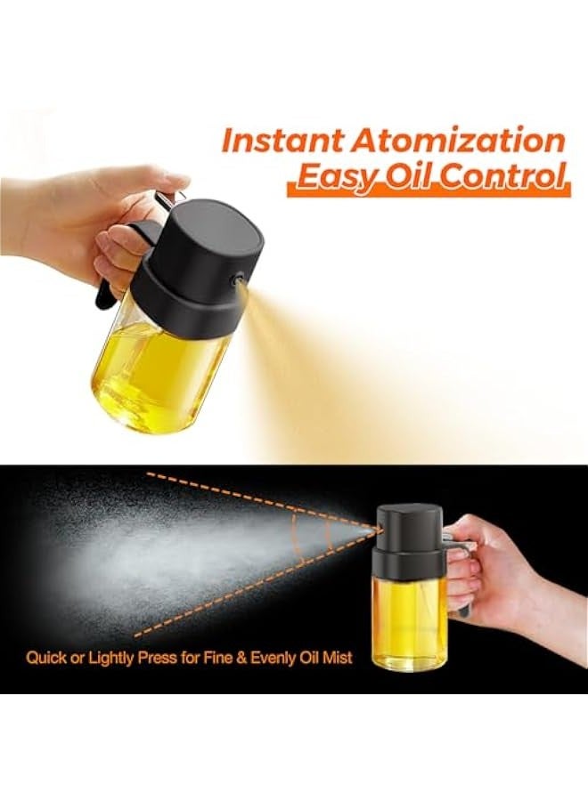 Oil Sprayer for Cooking, 6.8 OZ/ 200 ML Premium Oil Spray Bottle for Kitchen, Food-grade Olive Oil Sprayer, Portable Oil Mister for Air Fryer, kitchen, Outdoor BBQ and Camping (Black) - Image 2