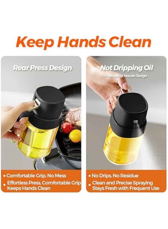 Oil Sprayer for Cooking, 6.8 OZ/ 200 ML Premium Oil Spray Bottle for Kitchen, Food-grade Olive Oil Sprayer, Portable Oil Mister for Air Fryer, kitchen, Outdoor BBQ and Camping (Black) - Image 3