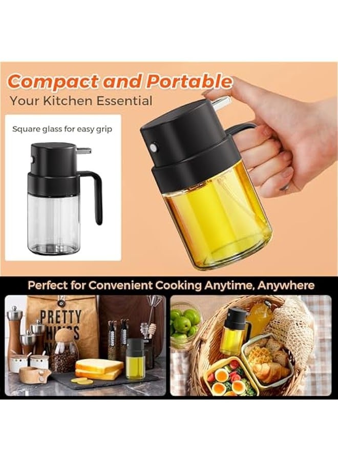 Oil Sprayer for Cooking, 6.8 OZ/ 200 ML Premium Oil Spray Bottle for Kitchen, Food-grade Olive Oil Sprayer, Portable Oil Mister for Air Fryer, kitchen, Outdoor BBQ and Camping (Black) - Image 5