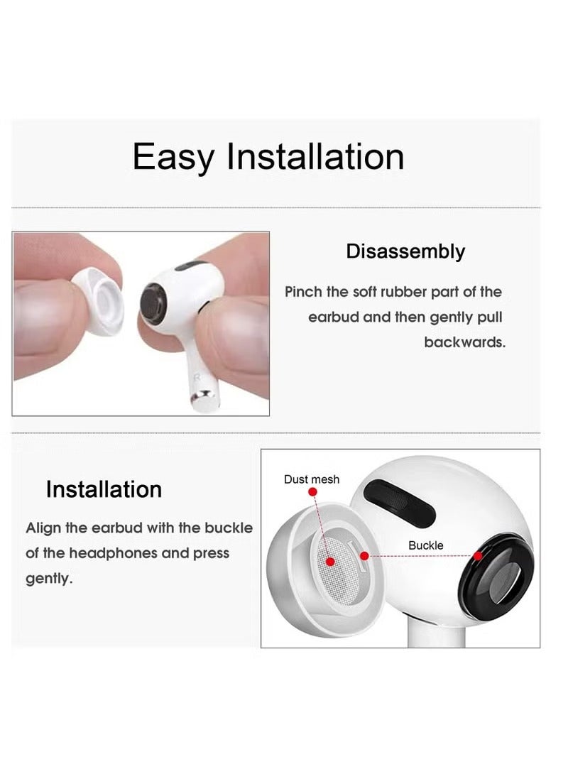 White Earbuds with Portable Storage Box 6 Pairs (S/M/L), Earbud Replacement Silicone Earbuds for Airpods Pro, Fits Charging Box, Non-slip Noise Reduction In-ear Earbuds,  - Image 3