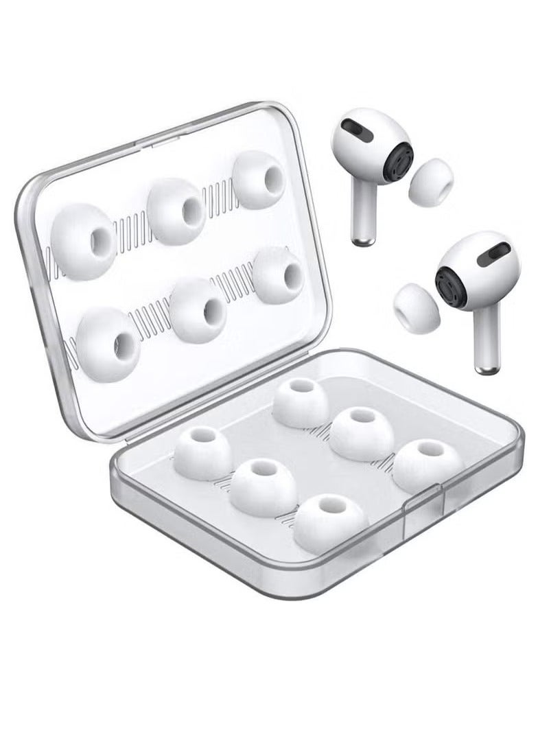White Earbuds with Portable Storage Box 6 Pairs (S/M/L), Earbud Replacement Silicone Earbuds for Airpods Pro, Fits Charging Box, Non-slip Noise Reduction In-ear Earbuds,  - Image 1