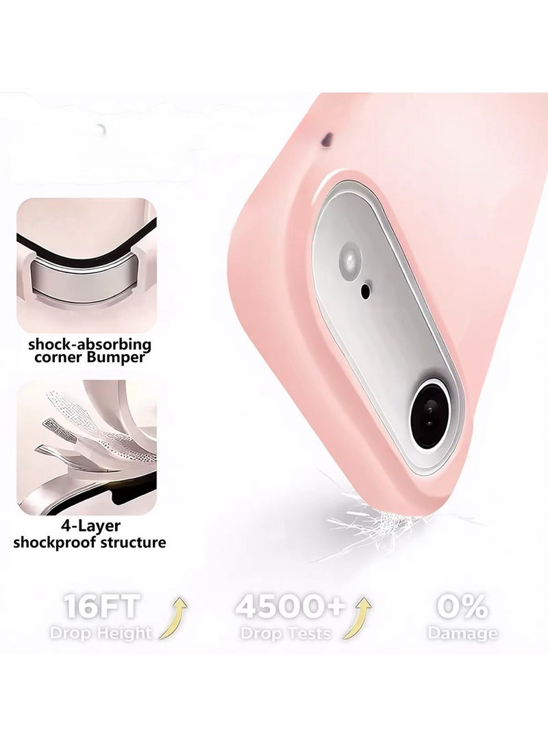 Denx Silicone Case Compatible with iPhone 17 Air, Slim Liquid Silicone Phone Case with 3-Layer Soft Rubber Shockproof Bumper with TPU Lining (Pink) - Image 2