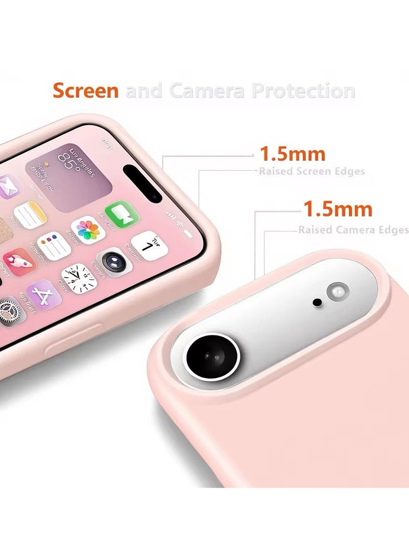 Denx Silicone Case Compatible with iPhone 17 Air, Slim Liquid Silicone Phone Case with 3-Layer Soft Rubber Shockproof Bumper with TPU Lining (Pink) - Image 4