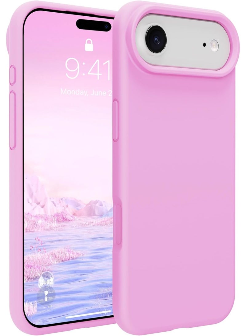 أكاليكس جراب سيليكون متوافق مع iPhone 17 Air، جراب هاتف سيليكون سائل رفيع مع مصد مطاطي ناعم مقاوم للصدمات مكون من 3 طبقات مع بطانة من مادة TPU (وردي) - Image 1