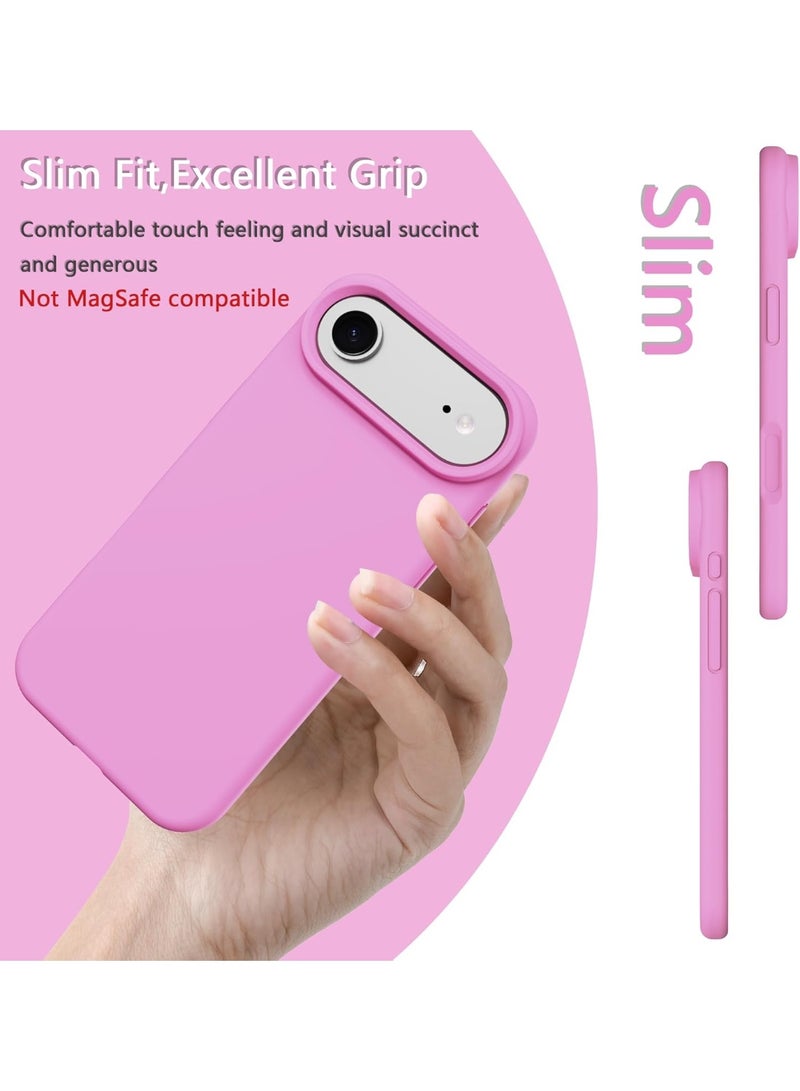 أكاليكس جراب سيليكون متوافق مع iPhone 17 Air، جراب هاتف سيليكون سائل رفيع مع مصد مطاطي ناعم مقاوم للصدمات مكون من 3 طبقات مع بطانة من مادة TPU (وردي) - Image 2
