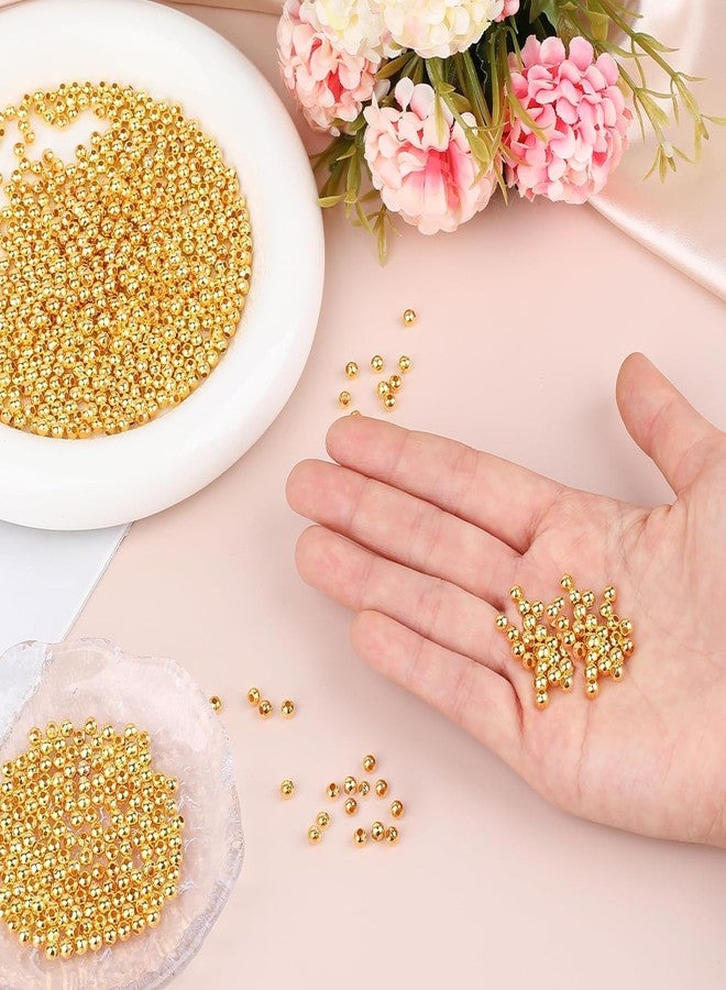 Dhruv Crafts خرز فاصل ذهبي دائري ناعم من دروف كرافتس، 6 مم، خرز كروي صغير مطلي بالمعدن، مناسب لصنع المجوهرات والأساور والقلائد ومستلزمات الحرف اليدوية (200 قطعة) - Image 3