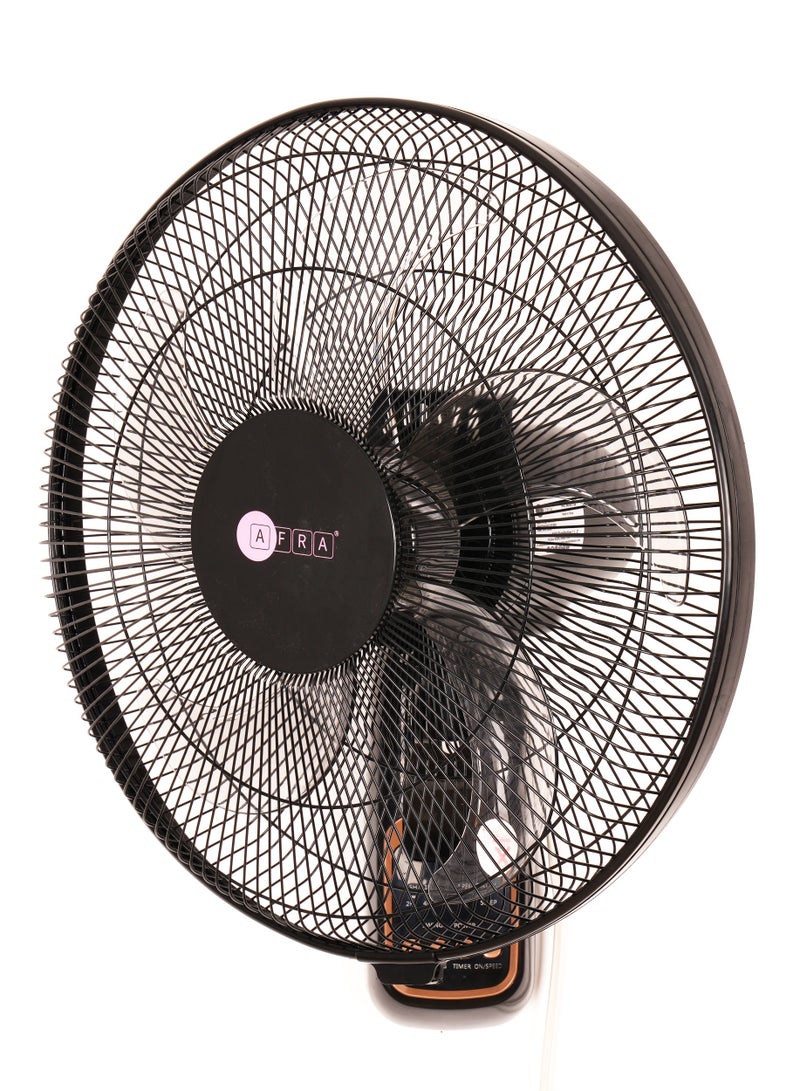 عفرا مروحة حائط أفرا، 16 بوصة، 60 وات، معدل تدفق 5.5 م 3/الدقيقة، تذبذب 90 درجة، دورة في الدقيقة 1250 مع جهاز تحكم عن بعد 3 سرعات، أسود وذهبي وردي، AF-1612WFBG، ضمان لمدة عامين - Image 4