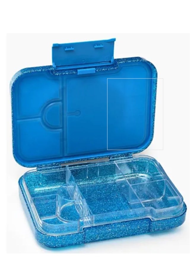 Generic Football Print ABS Bento Lunch Box, BPA Free, Microwave Safe Removable Tray, 6 Adjustable Compartments, Leak Resistant, Lightweight, 3 Years+, 22x15.5x5cm, 1L - Blue  - Image 2