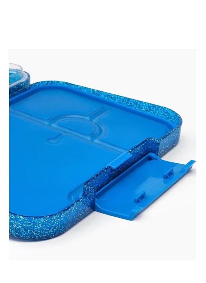 Generic Football Print ABS Bento Lunch Box, BPA Free, Microwave Safe Removable Tray, 6 Adjustable Compartments, Leak Resistant, Lightweight, 3 Years+, 22x15.5x5cm, 1L - Blue  - Image 3