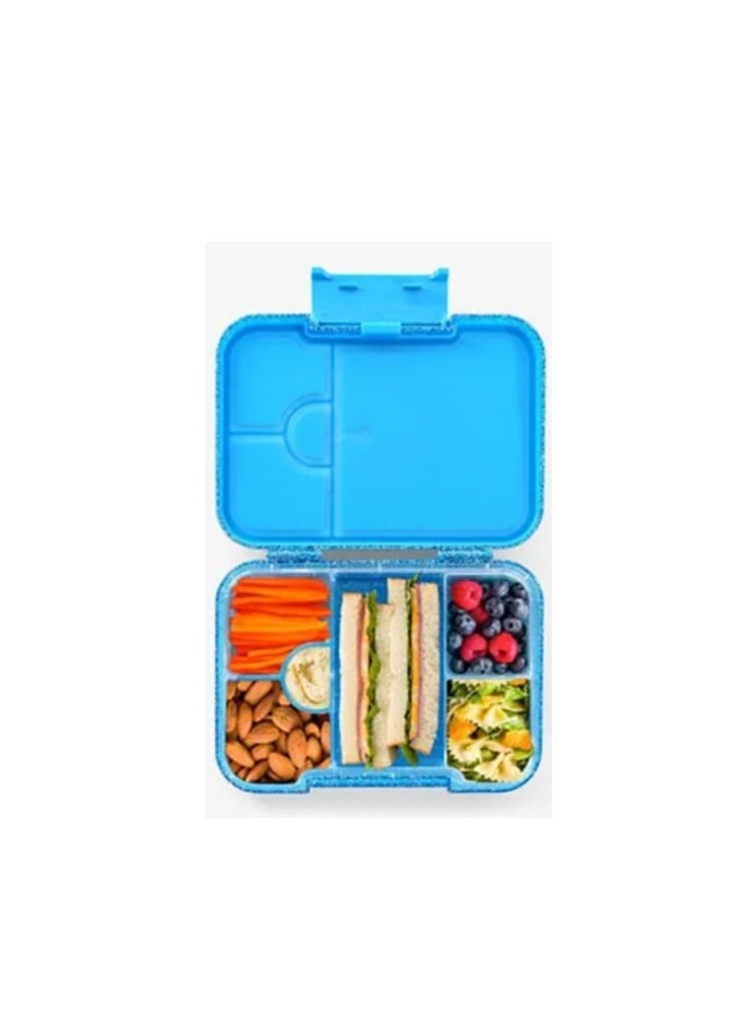 Generic Football Print ABS Bento Lunch Box, BPA Free, Microwave Safe Removable Tray, 6 Adjustable Compartments, Leak Resistant, Lightweight, 3 Years+, 22x15.5x5cm, 1L - Blue  - Image 4