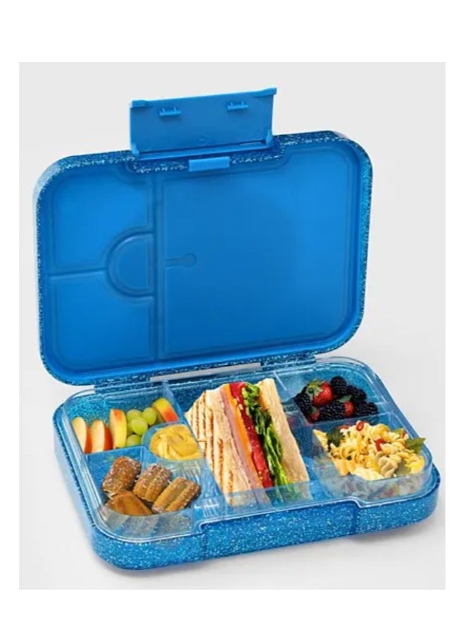 Generic Football Print ABS Bento Lunch Box, BPA Free, Microwave Safe Removable Tray, 6 Adjustable Compartments, Leak Resistant, Lightweight, 3 Years+, 22x15.5x5cm, 1L - Blue  - Image 5