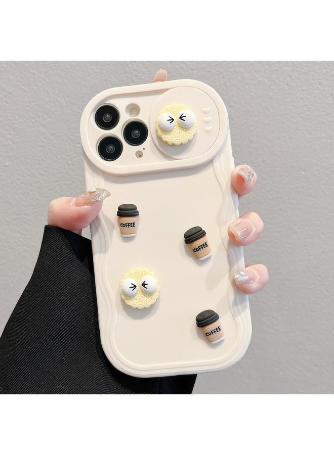 زبون جراب لهاتف iPhone 13 Pro Briquettes Sliding Camshield 3D Coffee TPU جراب هاتف - Image 1