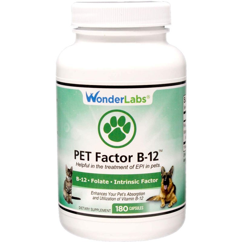 Wonder Laboratories Pet Factor B-12 | Vitamin B-12 in Methylcobalamin Form | Popular in Treatment of EPI in Dogs 180 Capsules - Image 1