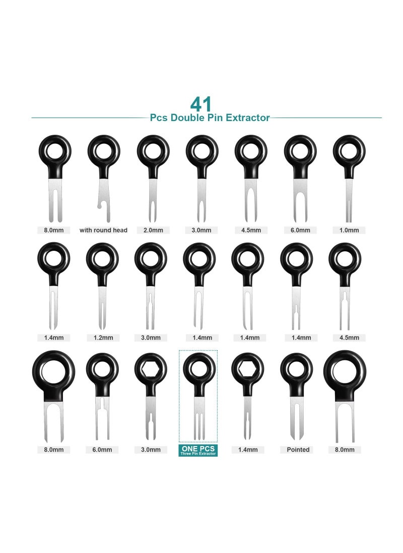91-Pieces Car Plug Terminal Removal Tool Kit Wire Connector Pin Release Key Extractor Tools Set for Most Connector Terminal
