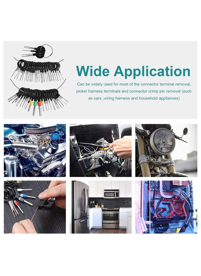 91-Pieces Car Plug Terminal Removal Tool Kit Wire Connector Pin Release Key Extractor Tools Set for Most Connector Terminal