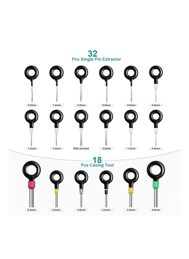 91-Pieces Car Plug Terminal Removal Tool Kit Wire Connector Pin Release Key Extractor Tools Set for Most Connector Terminal