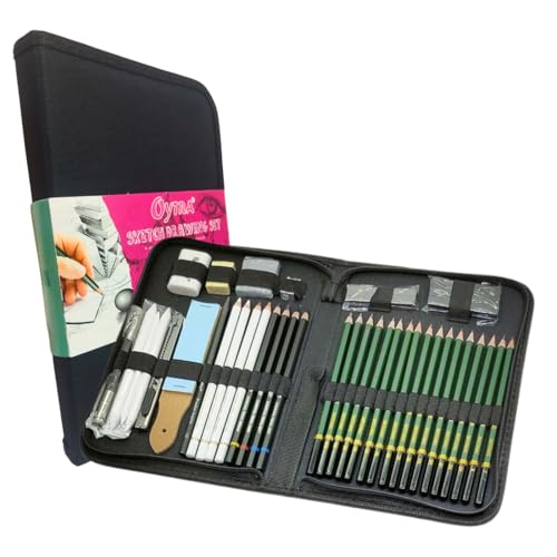 Oytra Sketching Set 42 Pieces for Drawing Pencils Sketching Kit for Artists Potrait Professional Graphite Hb Drawing Graphics Set for Sketches Shading Charcoal Stationary for Beginners - Image 1