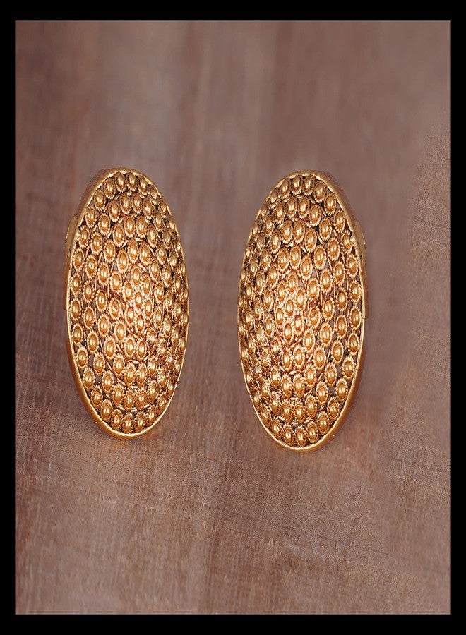 JFL - Jewellery for Less Traditional Gold Plated Round Stud Earring for Women and Girls.,Valentine - Image 4