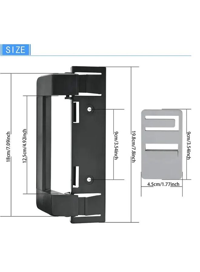 2pcs Black Refrigerator Door Handle Bracket Set Compatible with 3316882900 Series DM2672 DM2682 - Image 3