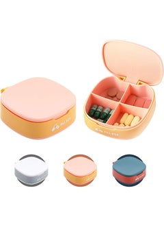 VINI Pill Organizer 4 Times a Day Pill Box Organizer Small Pill Case for Supplement Vitamin Medicine Organizer (Pink, 1PCS) 