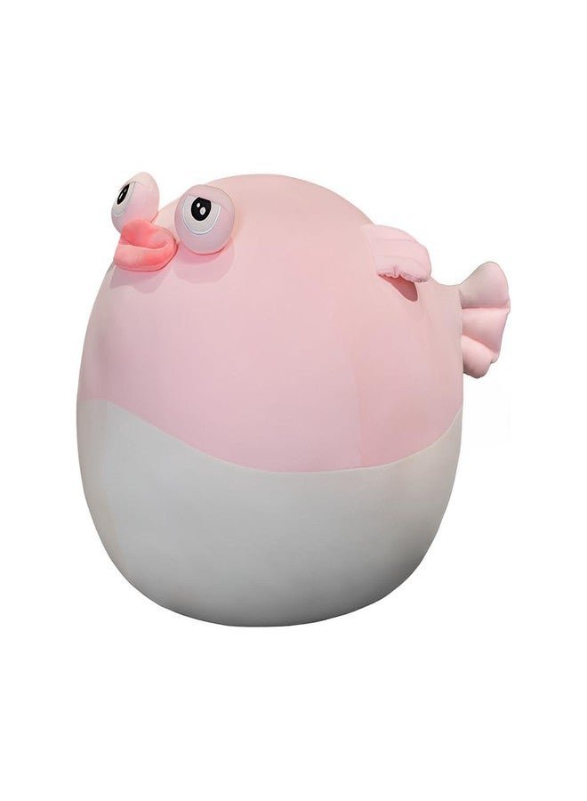 OPHRBU Puffer Fish Plush Pillow，20inch Simulation Pufferfish Plush Toy，Birthday Holiday Christmas for Girls Boys Adults (Pink) - Image 1