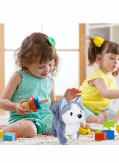 KASTWAVE Plush Interactive Toy Electronic Pet Plush Husky Dog Toy Interactive Pet Dog Plush Husky Dog Toy Can Walking Barking Tail Wagging Stretching Companion Animal for Kids  - Image 4