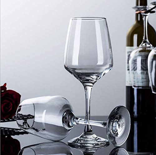 HAPPY BORN Italian Style Crystal White or Red Wine Glass Cut Wine Glass with Long Steam Crysal Clear Whisky Glass Crystal Clear Tableware Glass for Bar Home Office 360ML Set of 2 - Image 2