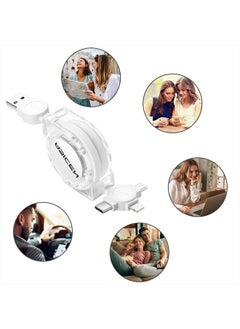 ASICEN Multi Fast Charging Cable 2Pack Retractable Charger Cable 3.3ft 3-in-1 USB Charge Cord with Lightning/Type C/Micro USB Ports for iPhone/Samsung Galaxy/Huawei/LG/OnePlus/Google/Nokia  - Image 5