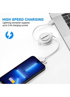 ASICEN Multi Fast Charging Cable 2Pack Retractable Charger Cable 3.3ft 3-in-1 USB Charge Cord with Lightning/Type C/Micro USB Ports for iPhone/Samsung Galaxy/Huawei/LG/OnePlus/Google/Nokia  - Image 3