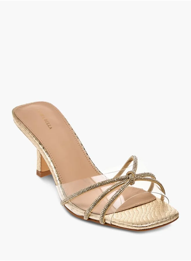 Flora Bella By Shoexpress Women Embellished Slip-On Sandals with Flared Heels