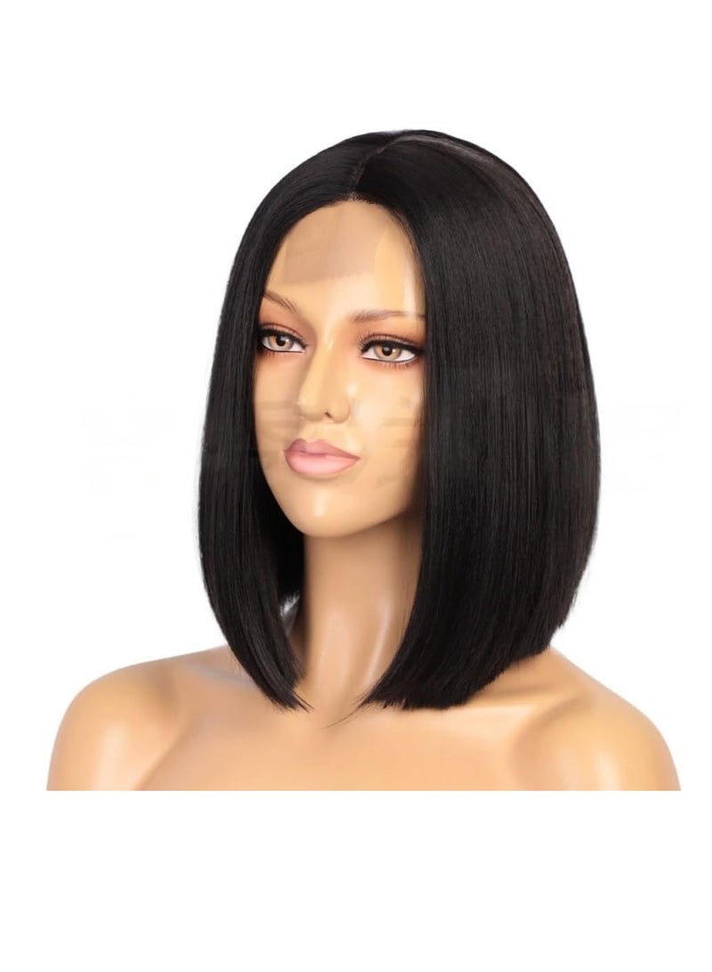 إستيل شعر مستعار صغير بدانتيل أمامي للنساء طويل (أسود مستقيم) - Image 3