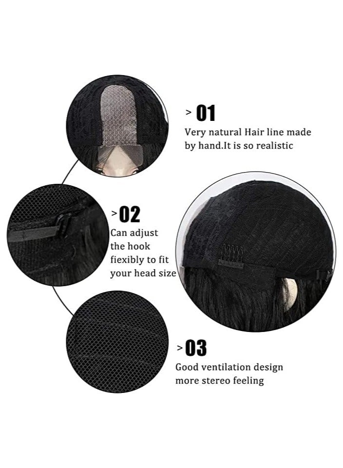 إستيل شعر مستعار صغير بدانتيل أمامي للنساء طويل (أسود مستقيم) - Image 4