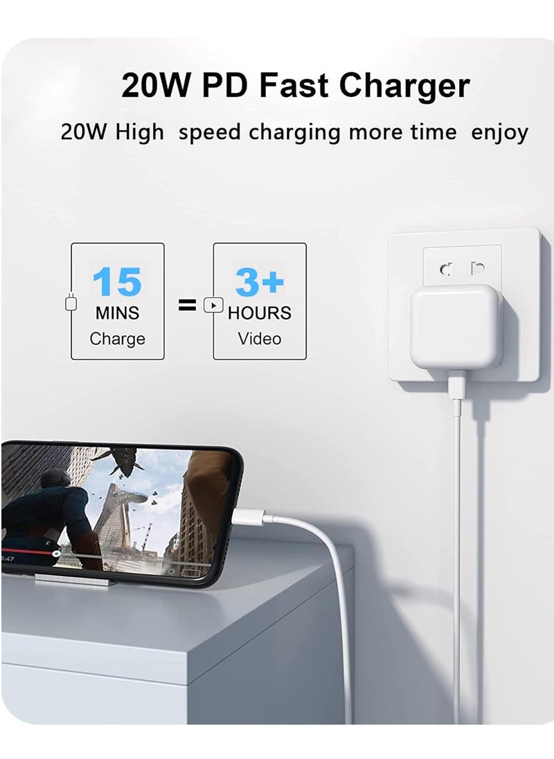 Generic - iPhone Fast Charger Plug and Cable, [MFi Certified] 20W PD USB-C Power Adapter Type C Plug with 2M USB-C Cable for iPhone 14/14 Plus/14 Pro Max/13/12/11/XS/XR/XS/8,iPad,AirPods - Image 1