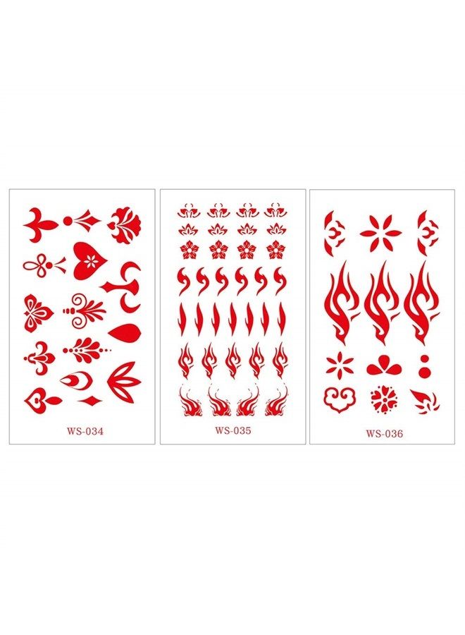 Lurrose Temporary Forehead Tattoo Stickers Chinese Style Decorative Stickers 30 Sheets - Image 2