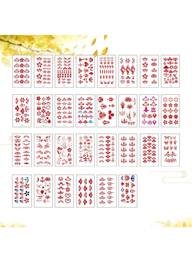 Lurrose Temporary Forehead Tattoo Stickers Chinese Style Decorative Stickers 30 Sheets - Image 4