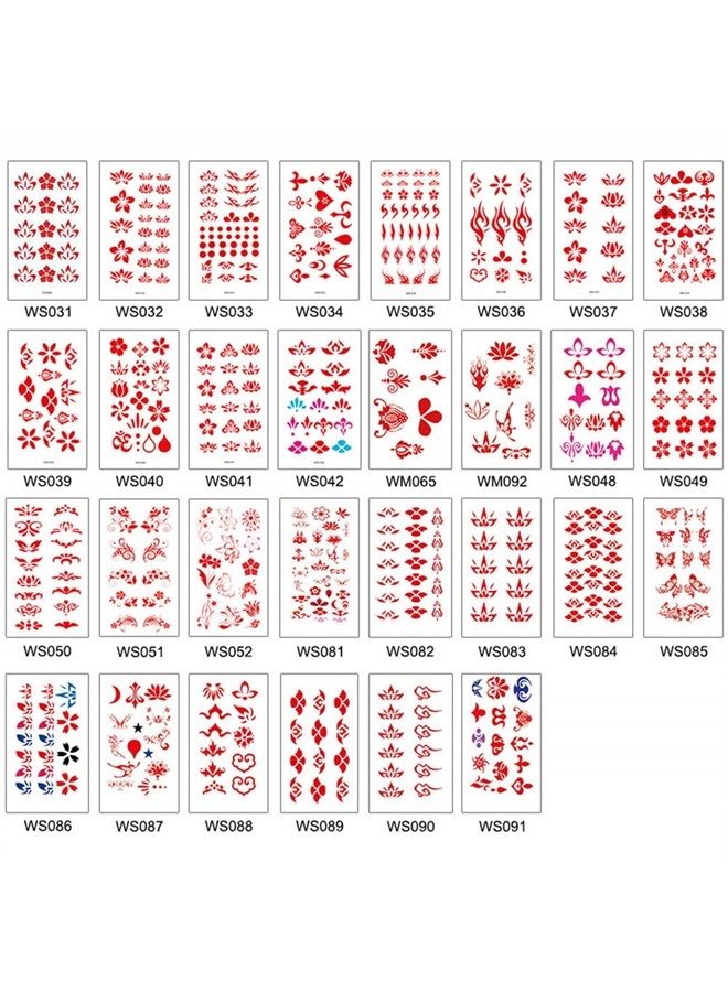 Lurrose Temporary Forehead Tattoo Stickers Chinese Style Decorative Stickers 30 Sheets - Image 1