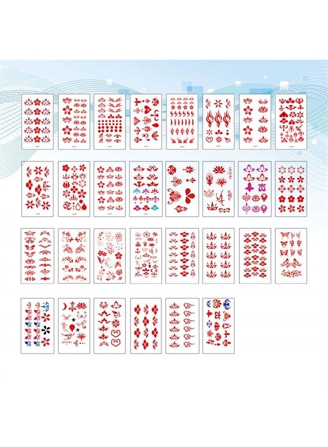 Lurrose Temporary Forehead Tattoo Stickers Chinese Style Decorative Stickers 30 Sheets - Image 3