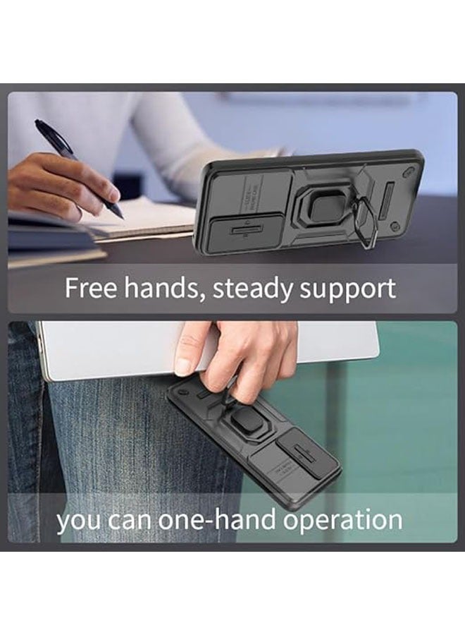 general Xiaomi Redmi 13C / Xiaomi Poco C65 Sliding Camera Case with Screen Protector 【2 Pieces】, 360 Ring Bracket Shock Heavy Protective Armor Case - Image 4