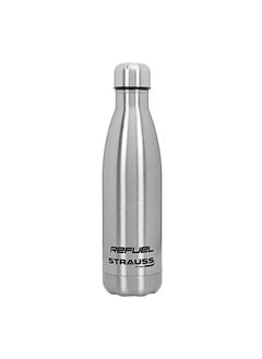 STRAUSS Refuel Steel Water Bottle | Leak Proof & Rust Free | Ideal For Office, Gym, Sports, Kitchen, Hiking, Trekking & Travel | Vacuum Insulated,(Silver)  - Image 1