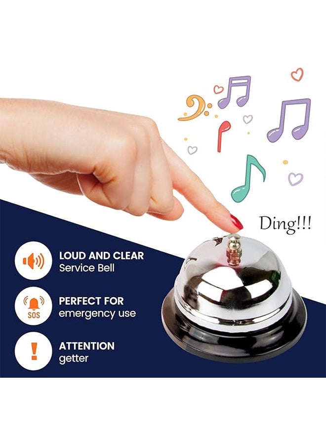 جرس استدعاء واحد، جرس خدمة معدني من الفولاذ المقاوم للصدأ، رنين عالٍ وواضح لكبار السن، مناسب لاستقبال الفنادق والمطاعم والمطابخ والمتاجر والمدارس، فضي اللون - Image 5