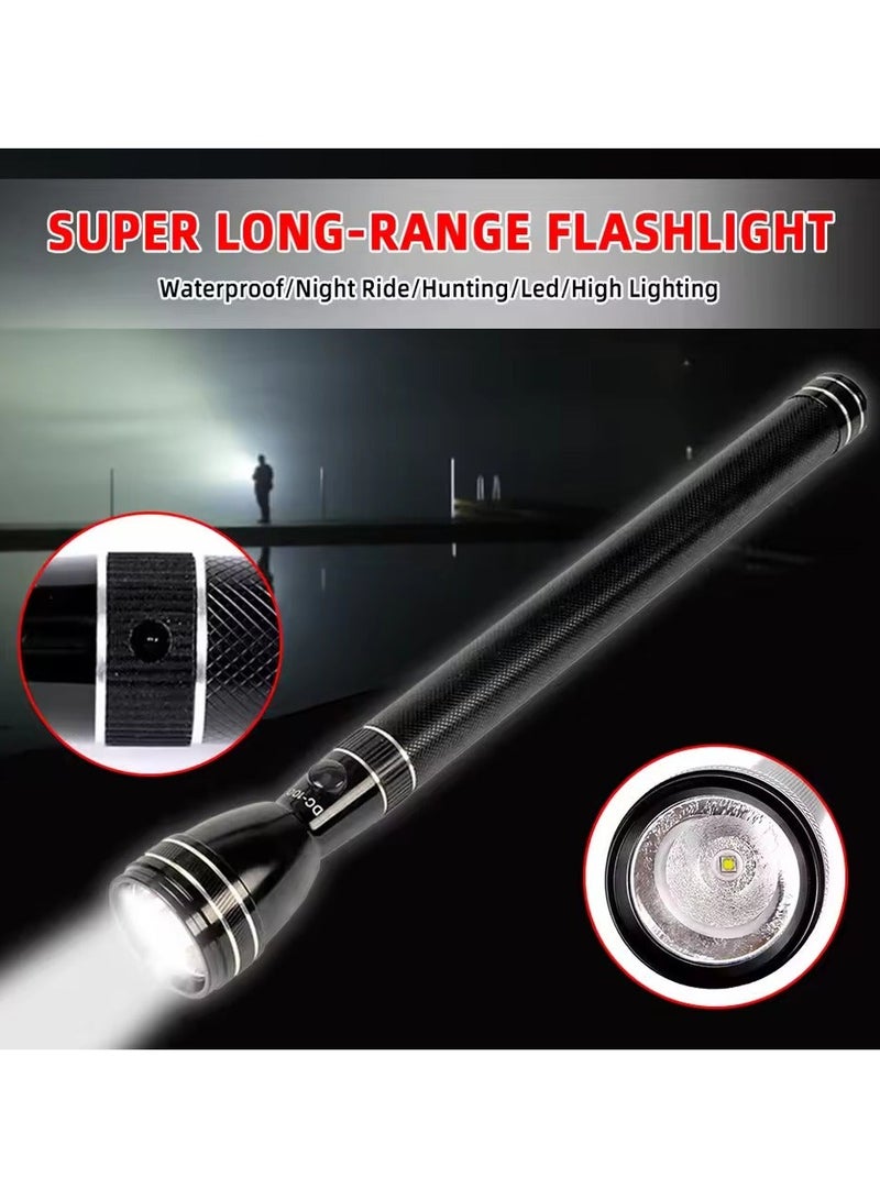 دينكس مصباح يدوي LED قابل لإعادة الشحن - مصباح LED بقوة 360 لومن - سطوع عالي، تصميم محمول، يعمل لمدة 6 ساعات. | مثالي للتخييم والدراجات والمشي لمسافات طويلة والطوارئ، لون أسود - Image 5