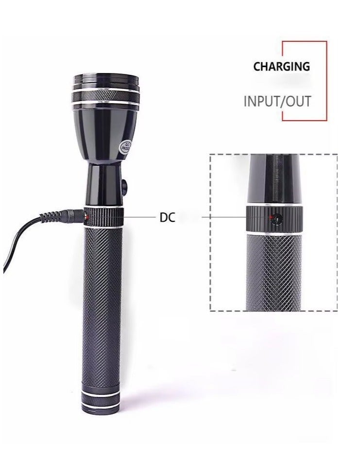 دينكس مصباح يدوي LED قابل لإعادة الشحن - مصباح LED بقوة 360 لومن - سطوع عالي، تصميم محمول، يعمل لمدة 6 ساعات. | مثالي للتخييم والدراجات والمشي لمسافات طويلة والطوارئ، لون أسود - Image 3