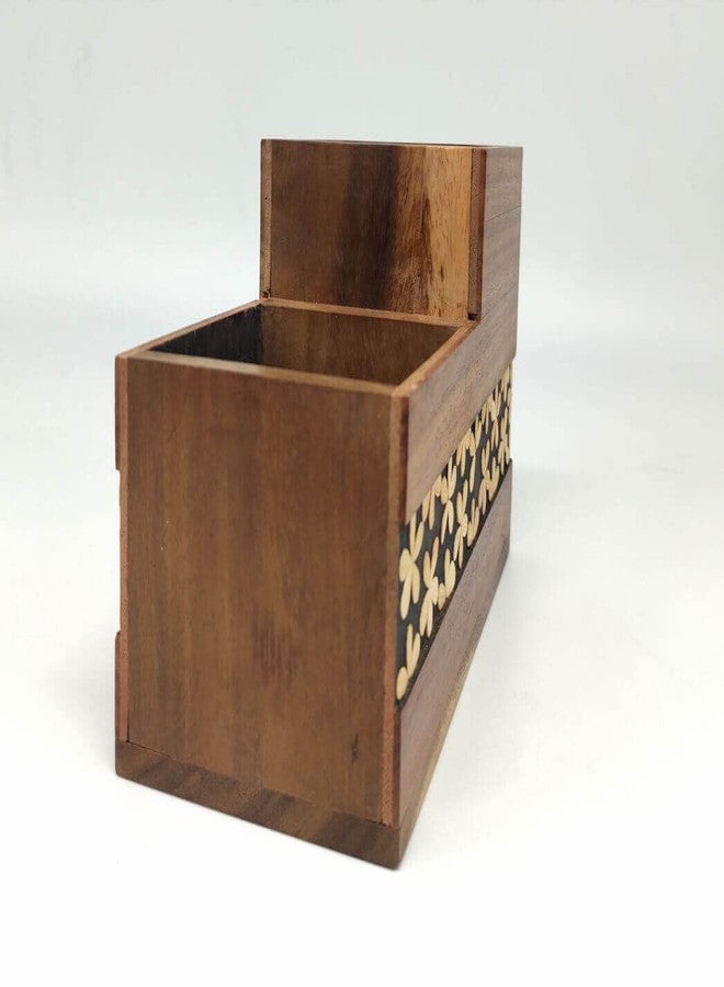 FERRA INDICA Wooden Cutlery Holder | Sheesham Wood | Caddy | Utensils Stand | Kitchen Cutlery and Utensils Holder and Organiser| Bar Caddy | 2 Compartments - Image 2