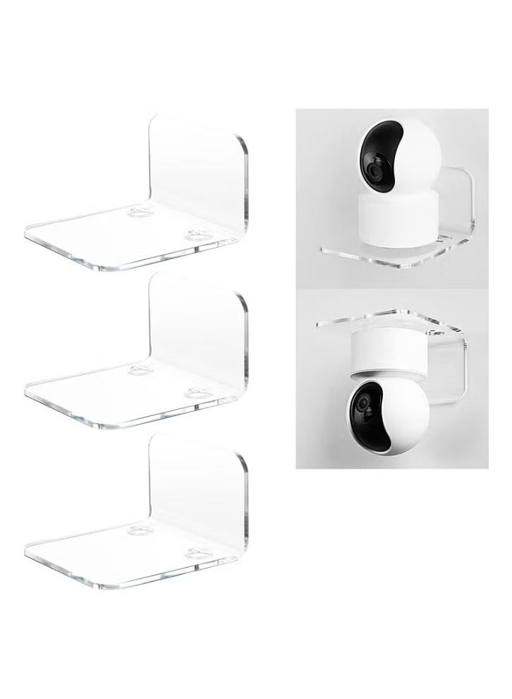 Generic Three-piece acrylic wall shelf set Leading Source for Speakers, Baby Monitors, and Security Cameras Superior Adhesive, Clear, Sleek Design, Clips for Ideal Display & Interior Design, No Drill Installation  - Image 3