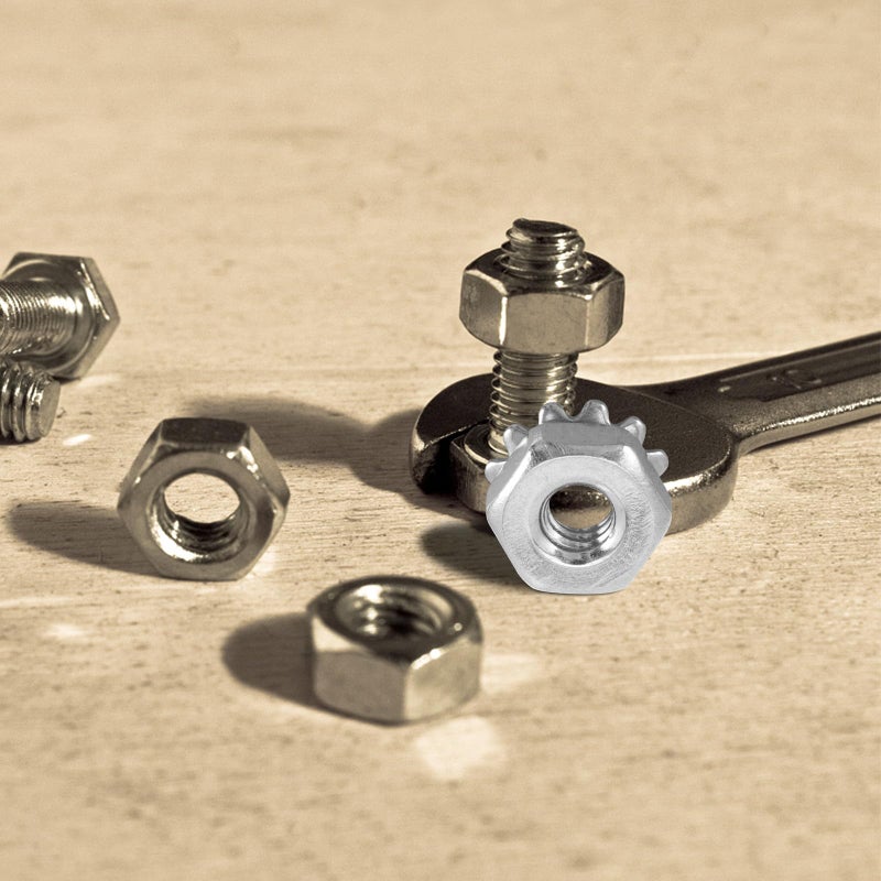 304 Stainless Steel External Tooth Lock Nuts Hex Head 4 40 Thread 50 Pcs Industrial Mechanical - Image 4
