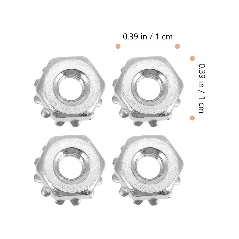 304 Stainless Steel External Tooth Lock Nuts Hex Head 4 40 Thread 50 Pcs Industrial Mechanical - Image 3