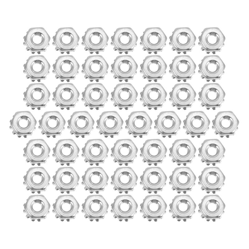 304 Stainless Steel External Tooth Lock Nuts Hex Head 4 40 Thread 50 Pcs Industrial Mechanical - Image 1
